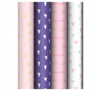 Бумага подарочная MESHU _66827 Love pattern 70х100 (80г/м2) 4 дизайна (383301)