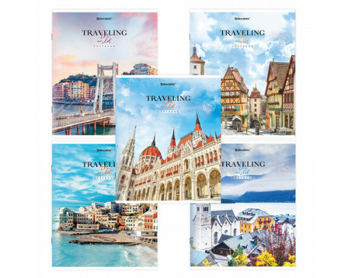 Тетрадь В5 96л = офс. цв. обл. BRAUBERG 404439 Traveling