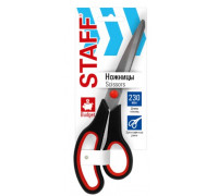 Ножницы 230мм STAFF 238946 мягкие вставки/чёрно-красные