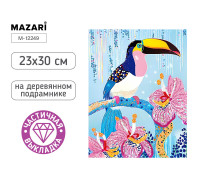 Алмазная мозаика MAZARI М-12249 (23х30) Тукан (0019701) частичная выкладка/холст