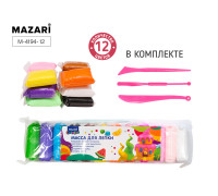 Пластилин СУПЕРЛЁГКИЙ 12цв MAZARI (M-4194-12) 156гр 3стека/пакет (0013609)