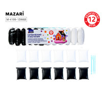 Пластилин СУПЕРЛЁГКИЙ 12цв MAZARI (M-4199-12W&B) белый+чёрный 156гр 3стека/пакет (0019301)
