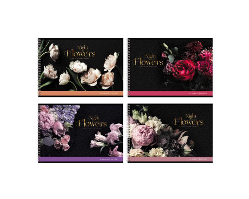 Альбом 40л пружина БиДжи 10897 Night flowers (339394) фольга