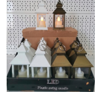 Гирлянда-лампа ФОНАРЬ LED (15х6х6см) внутри свеча, белая/пластик 12шт/уп (CANDLE 16)