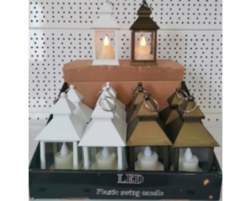 Гирлянда-лампа ФОНАРЬ LED (15х6х6см) внутри свеча, белая/пластик 12шт/уп (CANDLE 16)