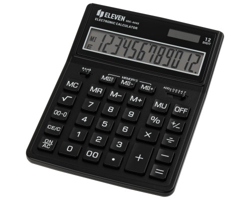 Калькулятор наст. 12р Eleven SDC-444Х-ВК (155х205) чёрный (365635)
