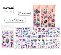 Наклейки-тату MAZARI М-20816 (8,5х11,5мм) МУЗЫКА (2л/наб)
