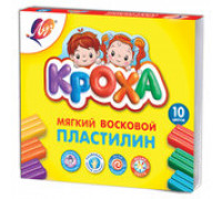 Пластилин восковый 10цв ЛУЧ "Кроха" мягкий 875-08