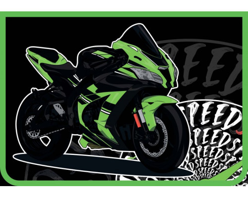 Папка для труда А4 молния сверху ПЧЁЛКА ПТР-221 картон GREEN BIKE
