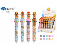 Ручка-сувенир/детская 10цв BASIR (8900-2)  шарик/автомат КАПИБАРА