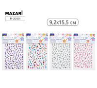 Наклейки-стразы акриловые MAZARI (М-20454) 9,2х15,5см, 6диз (0019739)