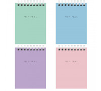 Блокнот А7 пружина 40л BRAUBERG 116431 Minimal Pastel