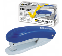 Степлер №10 BRAUBERG 222530 12л "Einkommen" пластик/механизм металл синий