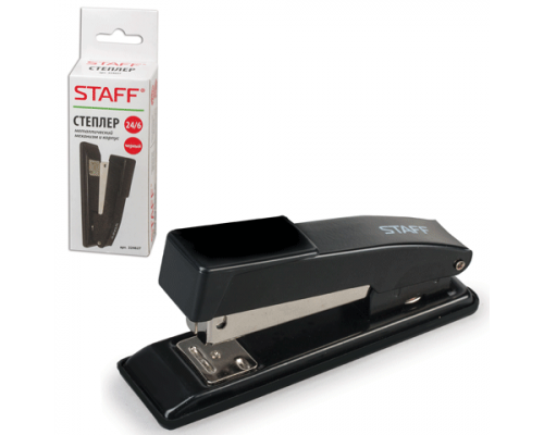 Степлер №24 STAFF 224627 20л металл/механизм металл чёрный