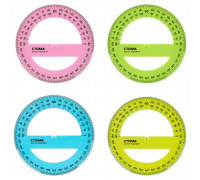 Транспортир пластик СТАММ ТР41 10см/360град Neon Crystal (004141)