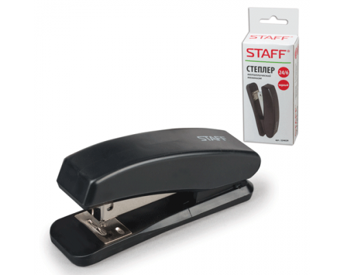 Степлер №24 STAFF 224626 20л пластик/механизм металл черный