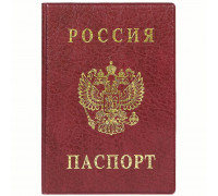 Обложка на паспорт ПВХ тиснение ДПС 2203.В-103 бордо ГЕРБ (270662)