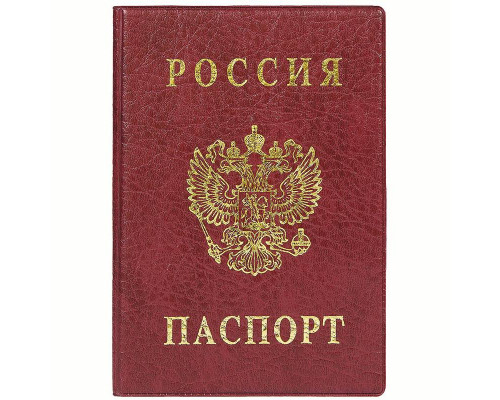 Обложка на паспорт ПВХ тиснение ДПС 2203.В-103 бордо ГЕРБ (270662)