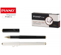 Ручка шарик/масл Piano PТ-305-12 синяя 0,5мм корпус белый и чёрный 12шт/уп