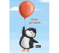 Скетчбук А6 переплёт/резинка MyArt (48-4256) Pocket ПИНГВИНЁНОК
