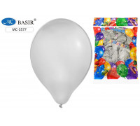 Шар воздушный МЕТАЛЛИК d=30см/12 BASIR МС-3577 СЕРЕБРО 50шт/уп