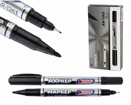Маркер CD/DVD ASMAR AR-1263 чёрный/двусторонний 0,5мм/1мм