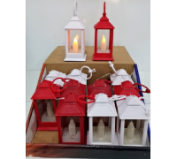 Гирлянда-лампа ФОНАРЬ LED (15х5,5х5,5см) внутри свеча, белая/пластик 12шт/уп (CANDLE 17)