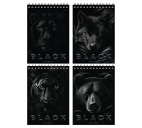 Блокнот А5 пружина 40л БиДжи 07048 Just black (379076)