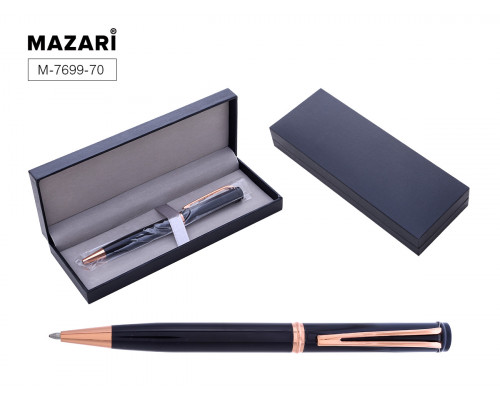 Ручка подарочная MAZARI М-7699-70 поворотная/металл MELIOR RG (корпус чёрный/золото)