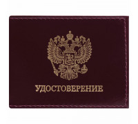 Обложка на удостоверение STAFF 237188 кожа/герб PROFIT т.бордовая