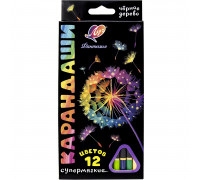 Карандаши 12цв ЛУЧ 2320-08 "Фантазия" корпус чёрное дерево/трёхгр (супермягкие)