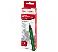 Ручка капиллярная BRAUBERG 142251 0,4мм т.зелёная/трёхгр 12шт/уп