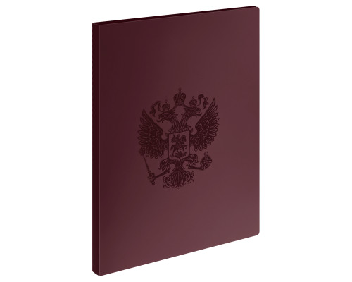 Папка-скоросшиватель А4 СТАММ Герб ММ-32144 (17мм/700мкм) гранат/soft-touch (380861)