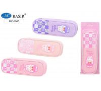 Пенал-косметичка школьный BASIR МС-6605/192 ткань/карман ЗАЙЧИК