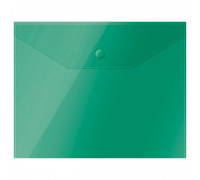 Конверт на кнопке А5 СТАММ ММ-31904 прозрачный/зелёный 150мкм (375074)