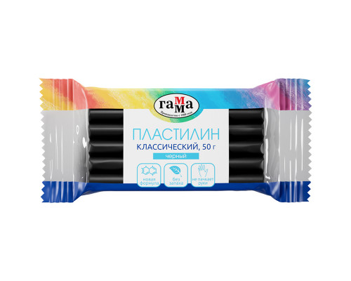 Пластилин ГАММА "Классический" 50гр 270818_18 чёрный (274085)
