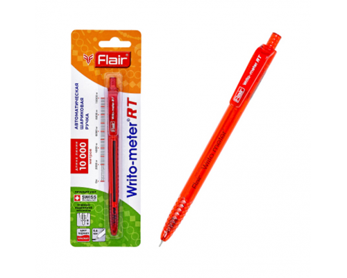 Ручка шарик/автомат Flair (10км) F-1311/блистер красная Writometer