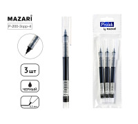 Набор ручек роллеров 3шт MAZARI (Р-200-3орр-4) DROPI чёрный 0,5мм (0017781)