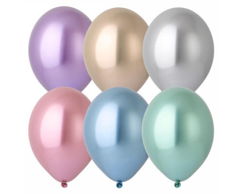 Шар воздушный (б/рисунка) ХРОМ d=35см/14 Glossy 50шт/уп Бельгия (1101-0609)