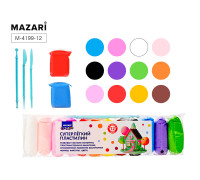 Пластилин СУПЕРЛЁГКИЙ 12цв MAZARI (M-4199-12) 156гр 3стека/пакет (0018104)
