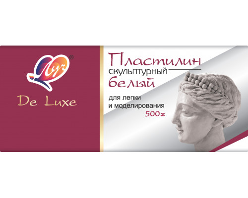 Пластилин скульптурный 500гр ЛУЧ DeLux/белый ЛЮКС 2244-08