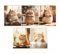 Тетрадь В5 48л # офс. цв. обл. БиДжи 57629 Cozy cat (382146) лак