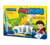 Фломастеры воздушные 5цв+1ч Сentropen 1500/0601 AirPens Dinosaur  (335982) +10трафаретов