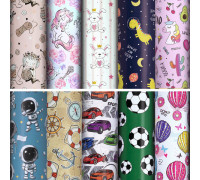 Бумага подарочная ЗОЛОТАЯ СКАЗКА 591918 For Kids 70х100 (70г/м2) 10 дизайнов
