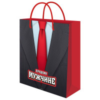 Пакет подарочный 18х23х8см Optima ППК-4009 Лучшему мужчине