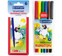 Фломастеры 6цв Сentropen 7790/6 ПИНГВИНЫ (062724) ПВХ