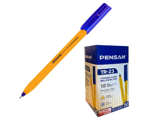 Ручка шарик/масл PENSAN TR-23 синяя (корпус жёлтый/треуг)