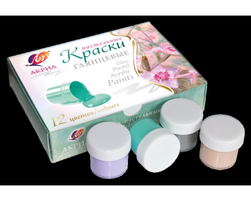 Краски акриловые 12цв*20мл ЛУЧ 31С2012-08 пастель