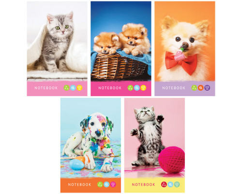 Блокнот А7 КБС 48л СПЕЙС _24547 ПИТОМЦЫ . Bright friends
