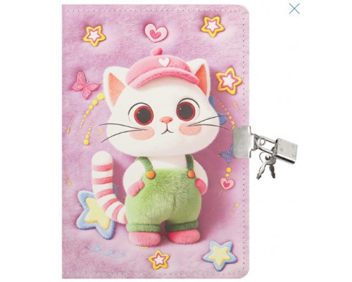 Блокнот подарочный Darvish DV-16366-1 Котёнок 15х21мм 80л (на замке)